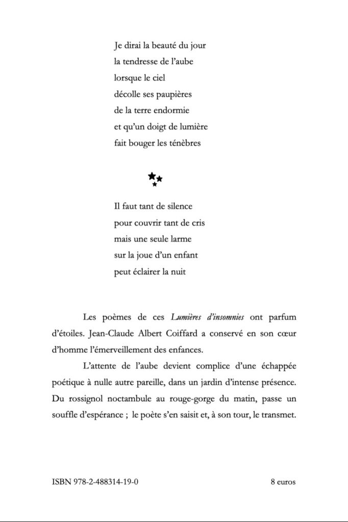 Quatrième de couverture de Lumières d&rsquo;insomnies